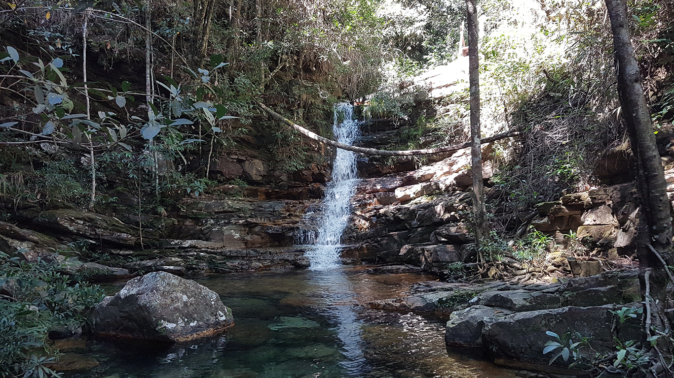 Poço curumim na cachoeira das Loquinhas na Chapada dos Veadeiros