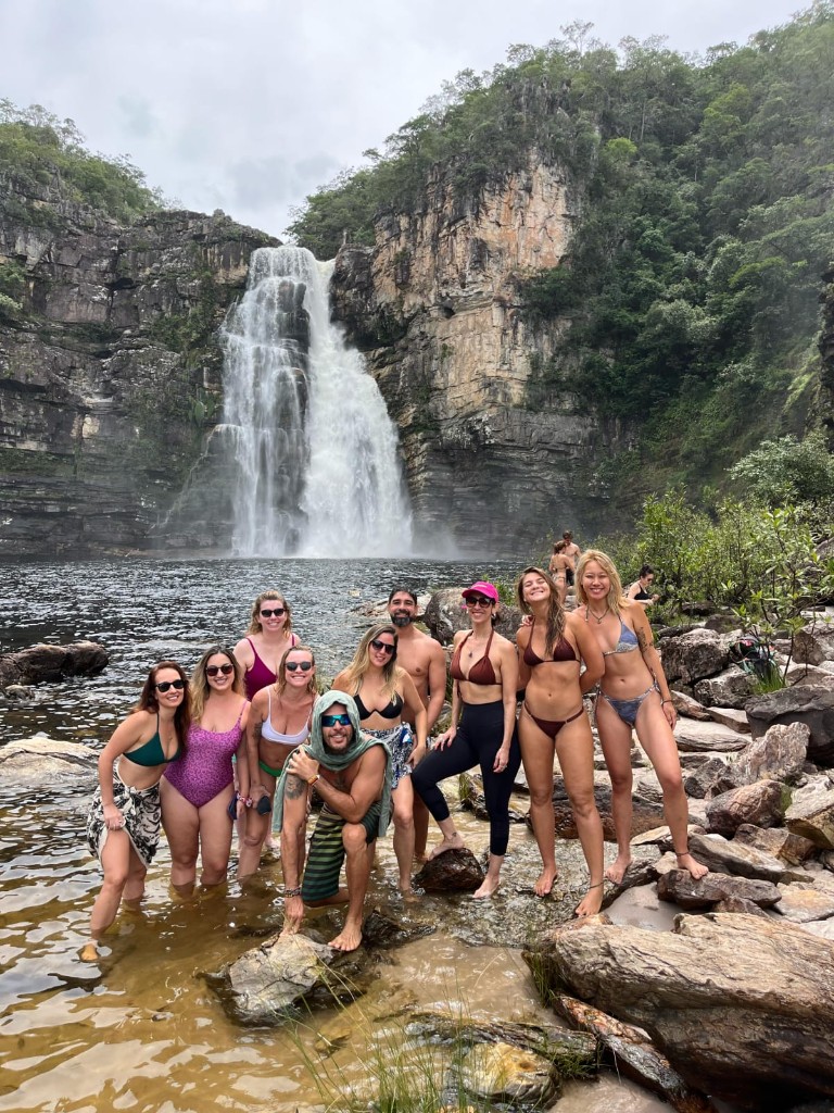 Top of Cathedral Falls in the Macaco Macacão complex, Chapada dos Veadeiros — guided routes off the main tourist strip